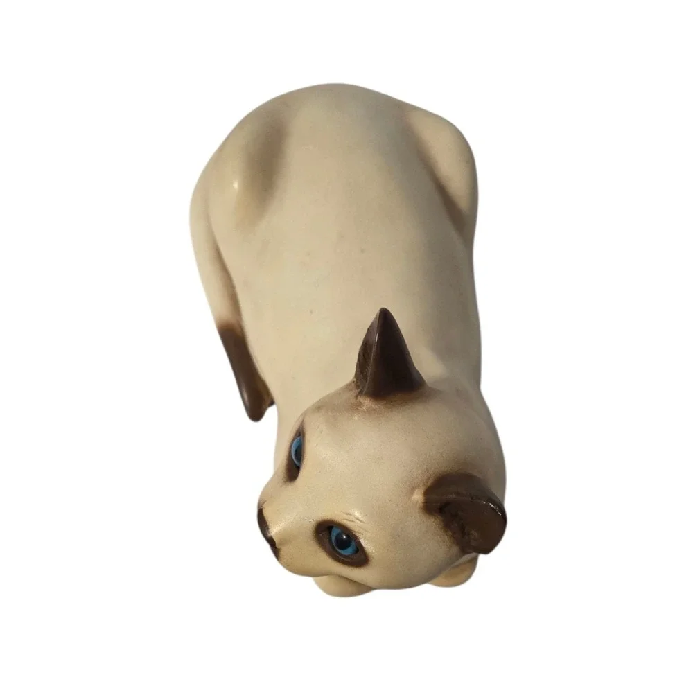 Universal Statuary Siamese Cat Vintage Figurine Statue‎ Glass Eyes Vintage 1983
